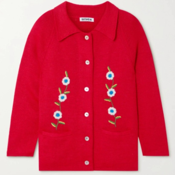 Batsheva Sweaters - Batsheva Embroidered cardigan Medium EUC